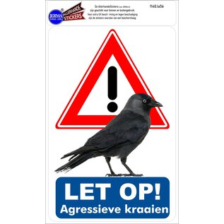 JERMA allerhandestickers Agressieve kraaien sticker (L)