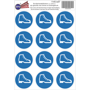 JERMA allerhandestickers Veiligheidsschoenen verplicht, pictogram sticker set 12 stuks.