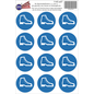 JERMA allerhandestickers Veiligheidsschoenen verplicht, pictogram sticker set 12 stuks.