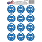 JERMA allerhandestickers Veiligheidsbril verplicht, pictogram sticker set 12 stuks.