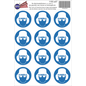 JERMA allerhandestickers Veiligheid Helm, Bril en Gehoorbescherming verplicht sticker set 12 stuks.