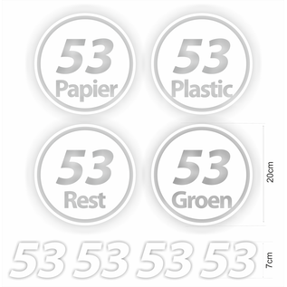 JERMA allerhandestickers 4 ronde Kliko stickers 4  huisnummers