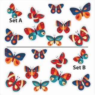 JERMA allerhandestickers Bakfietsstickers kleurrijke vlinders