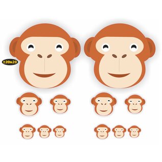 JERMA allerhandestickers Bakfietsstickers Aapjes set 10 stickers