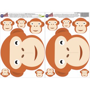 JERMA allerhandestickers Bakfietsstickers Aapjes set 10 stickers