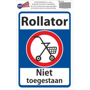 JERMA allerhandestickers Rollator niet toegestaan sticker.