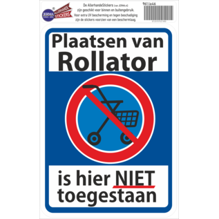 JERMA allerhandestickers Hier geen rollators plaatsen  sticker