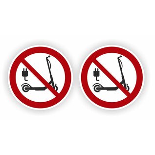 JERMA allerhandestickers Elektrische steps plaatsen verboden set 2 stickers