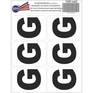 JERMA allerhandestickers Plakletter G ,set 6 stickers