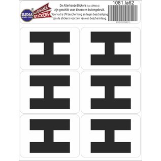 JERMA allerhandestickers Plakletter H, set 6 stickers