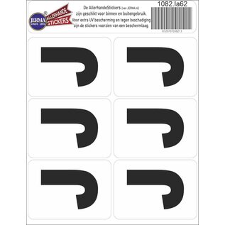 JERMA allerhandestickers Plakletter J, set 6 stickers