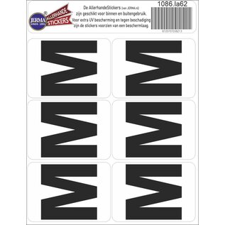 JERMA allerhandestickers Plakletter M, set 6 stickers