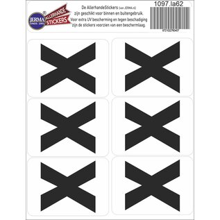 JERMA allerhandestickers Plakletter X, set 6 stickers