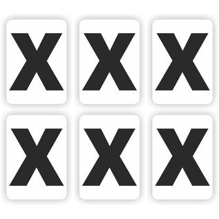JERMA allerhandestickers Plakletter X, set 6 stickers