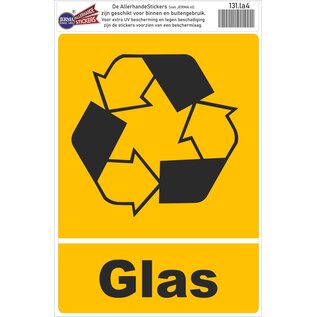 JERMA allerhandestickers Glasbak recycling logo sticker