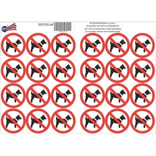 JERMA allerhandestickers Verboden voor honden stickers set 24 stuks