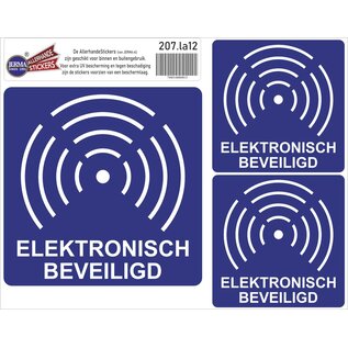 JERMA allerhandestickers Elektronische Beveiligd sticker set 3 stuks