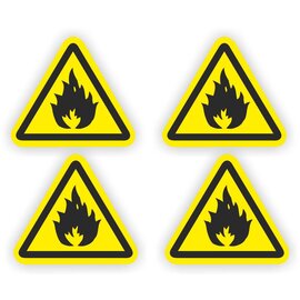 JERMA allerhandestickers Ontvlambare stoffen, Brandgevaar sticker