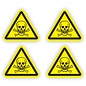 JERMA allerhandestickers Giftige stoffen, doodskop sticker geel zwart 10 cm.