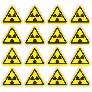 JERMA allerhandestickers Radioactieve stoffen, sticker geel zwart 5 cm.