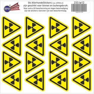 JERMA allerhandestickers Radioactieve stoffen, sticker geel zwart 5 cm.