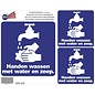 JERMA allerhandestickers Handen Wassen met water en zeep sticker set van 3 stickers