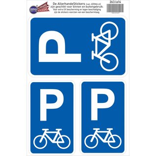 JERMA allerhandestickers Fietsenstalling P sticker set van 3 st.