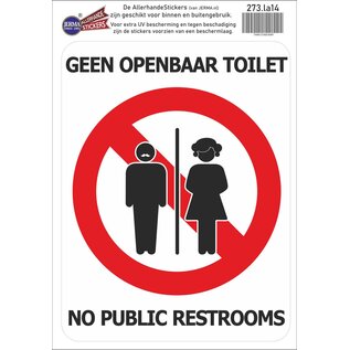 JERMA allerhandestickers Geen openbaar toilet sticker. No restrooms transfer