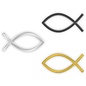 JERMA allerhandestickers Icterus vissen symbool sticker set van 3 stickers in de kleur Zwart, Zilvergrijs en Goud geel