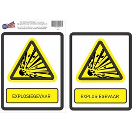 JERMA allerhandestickers ISO7010  explosiegevaar Waarschuwing  2 stickers