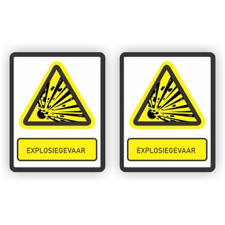 JERMA allerhandestickers ISO7010  explosiegevaar Waarschuwing set 2 stickers