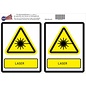 JERMA allerhandestickers ISO7010 W004 laser Waarschuwing M set 2 stickers 14x18 cm