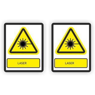 JERMA allerhandestickers ISO7010 W004 laser Waarschuwing M set 2 stickers 14x18 cm