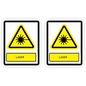 JERMA allerhandestickers ISO7010 W004 laser Waarschuwing M set 2 stickers 14x18 cm