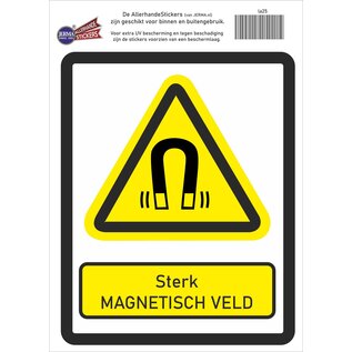 JERMA allerhandestickers Sterk magnetisch veld Waarschuwing sticker