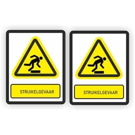 JERMA allerhandestickers Struikelgevaar set 2 stickers