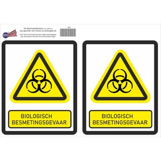 JERMA allerhandestickers Biologisch besmettingsgevaar sticker set