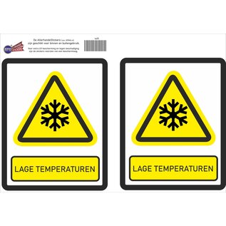 JERMA allerhandestickers Lage temperaturen Waarschuwing  2 stickers