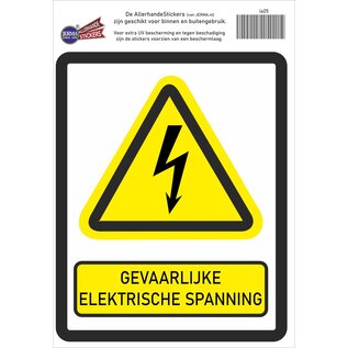 JERMA allerhandestickers Gevaarlijke elektrische spanning Waarschuwing sticker