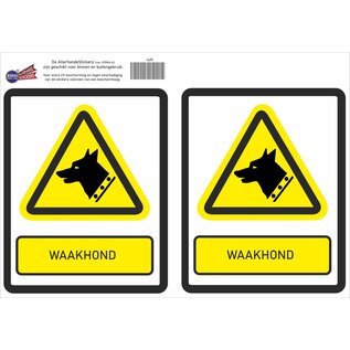 JERMA allerhandestickers Waakhond waarschuwing  set 2 stickers