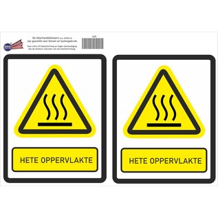 JERMA allerhandestickers Hete oppervlakte waarschuwing set 2 stickers