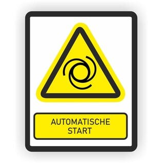 JERMA allerhandestickers Automatische start  waarschuwing sticker  ISO7010 W018