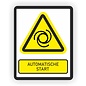 JERMA allerhandestickers Automatische start  waarschuwing sticker  ISO7010 W018
