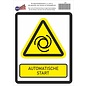 JERMA allerhandestickers Automatische start  waarschuwing sticker  ISO7010 W018