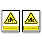 JERMA allerhandestickers Knellingsgevaar waarschuwing set 2 stickers 14x18 cm