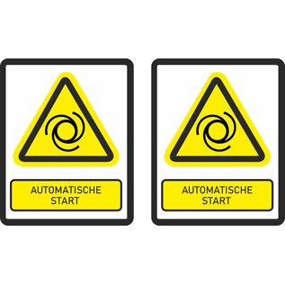 JERMA allerhandestickers Automatische start Waarschuwing  set 2 stickers.