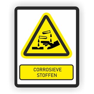 JERMA allerhandestickers Corrosieve stoffen waarschuwing sticker.