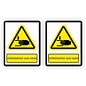 JERMA allerhandestickers Verwonding aan hand waarschuwing  set 2 stickers