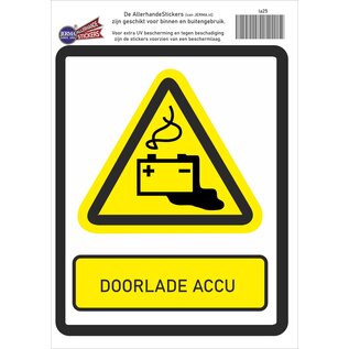 JERMA allerhandestickers Door laden accu waarschuwing iso norm sticker