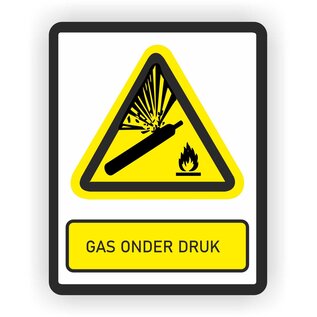 JERMA allerhandestickers Gas onder druk Waarschuwing sticker